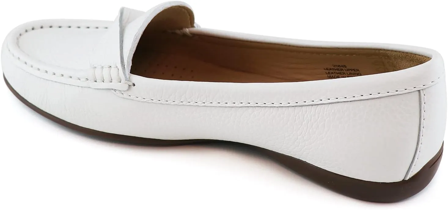 Women's Genuine Leather Casual Comfort Slip on Loafers