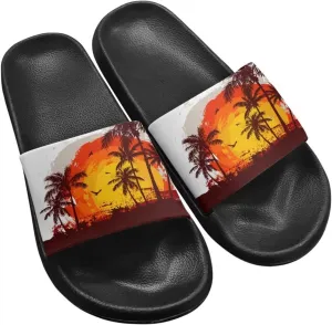 Women's Hawaii Style Slide Sandals Soft Sole Open Toe EVA Flat Sandals Beach Shower Slippers