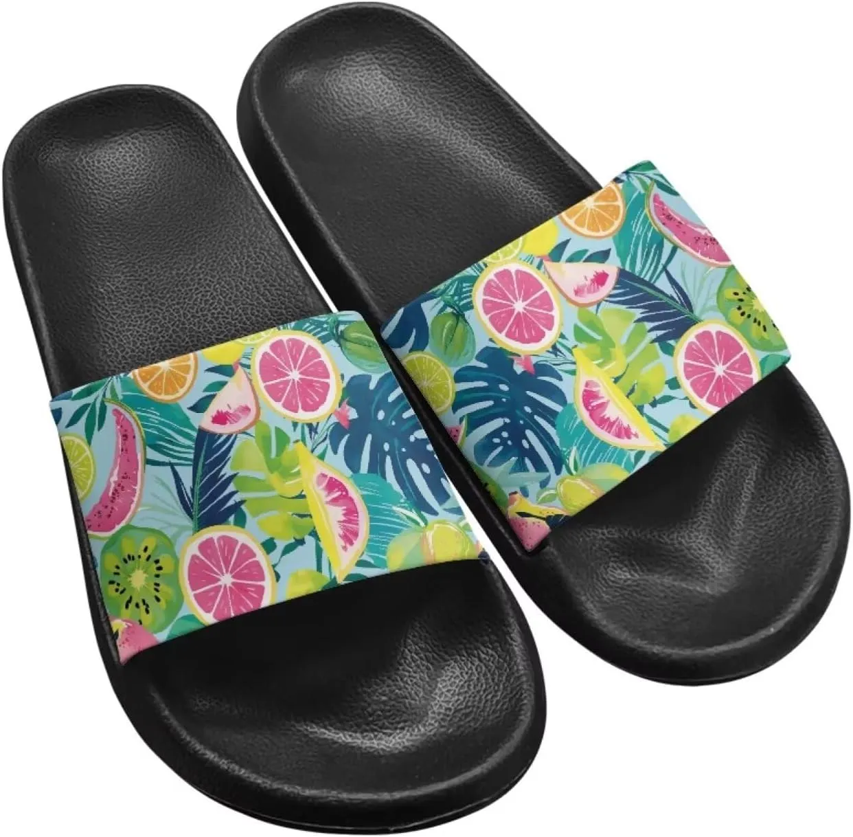 Women's Hawaii Style Slide Sandals Soft Sole Open Toe EVA Flat Sandals Beach Shower Slippers