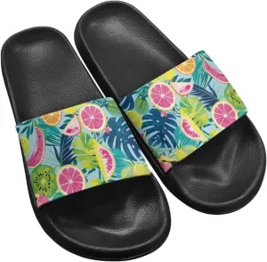 Women's Hawaii Style Slide Sandals Soft Sole Open Toe EVA Flat Sandals Beach Shower Slippers