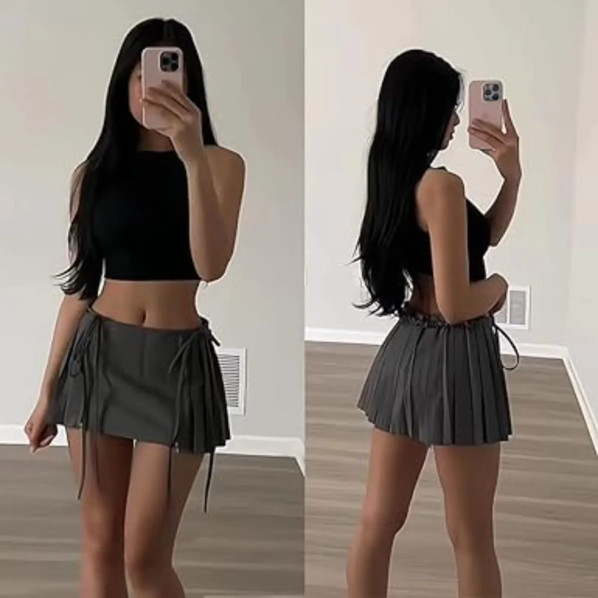 Women's Mini Skirt Lace Bow Pleated Zip Up Y2k Fairy Bodycon Skirt Sexy Streetwear Club Dress Harajuku Goth