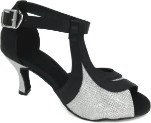 Women's Peep toe Sandals Latin Salsa Tango Practice Ballroom Dance Shoes with 2.75" Heel
