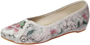 Women's Retro Classic Ballet Flats Shoes Pointed Toe Slip On Comfortable Loafer Handmade Floral Embroidered Shoes for Women Mary Jane Flats Cheongsam Shoes