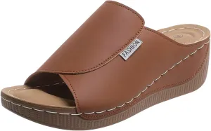 Women's Sandal Heels,Open Toe Platform Slip-on Chunky Sandals For Women Comfortable Walking Casual Dressy Summer Shoes For Women