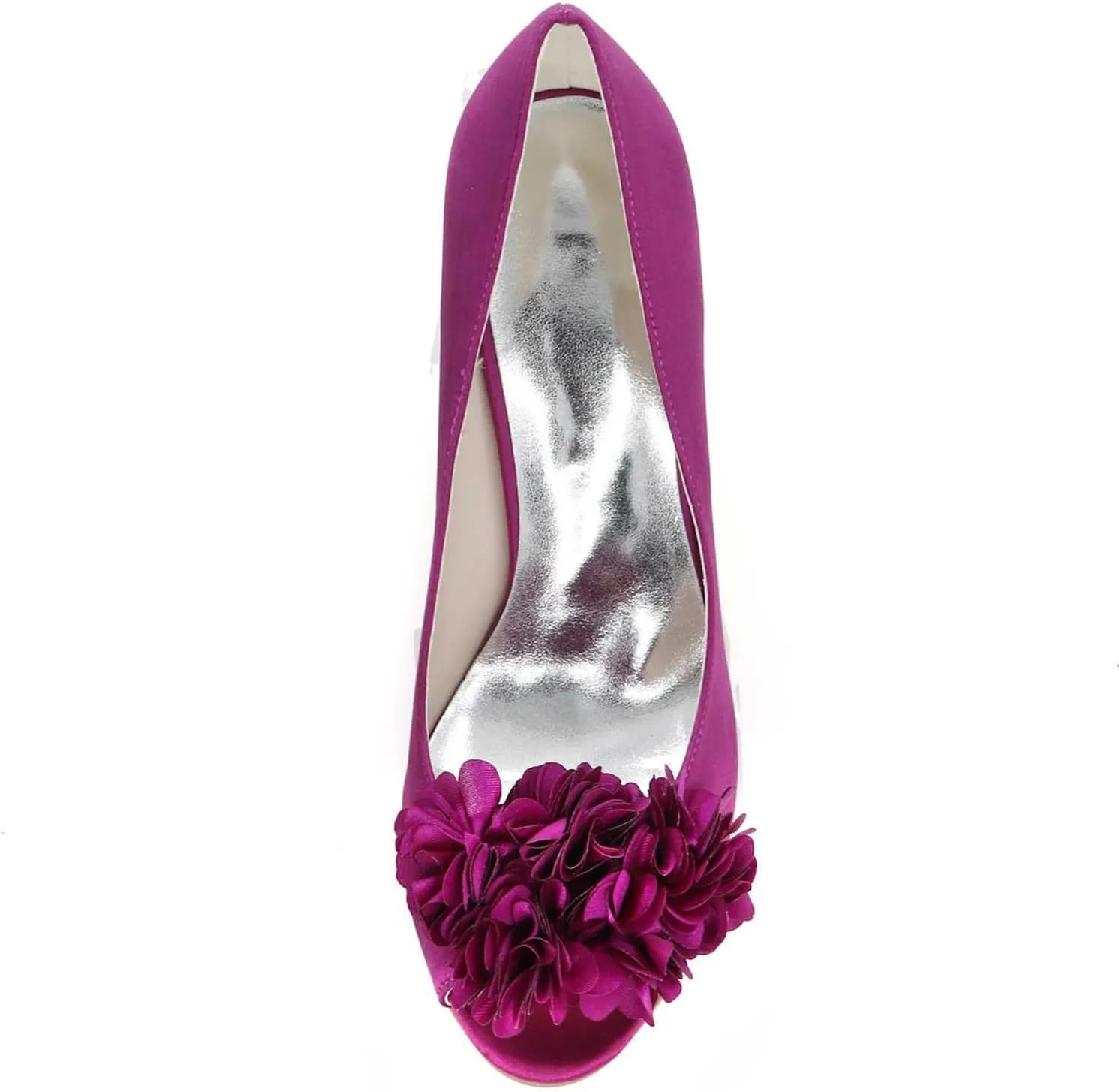 Women's Stiletto High Heels - Lace Satin Slip-On Open Toe Pumps for Classic Wedding & Party Dress Shoes