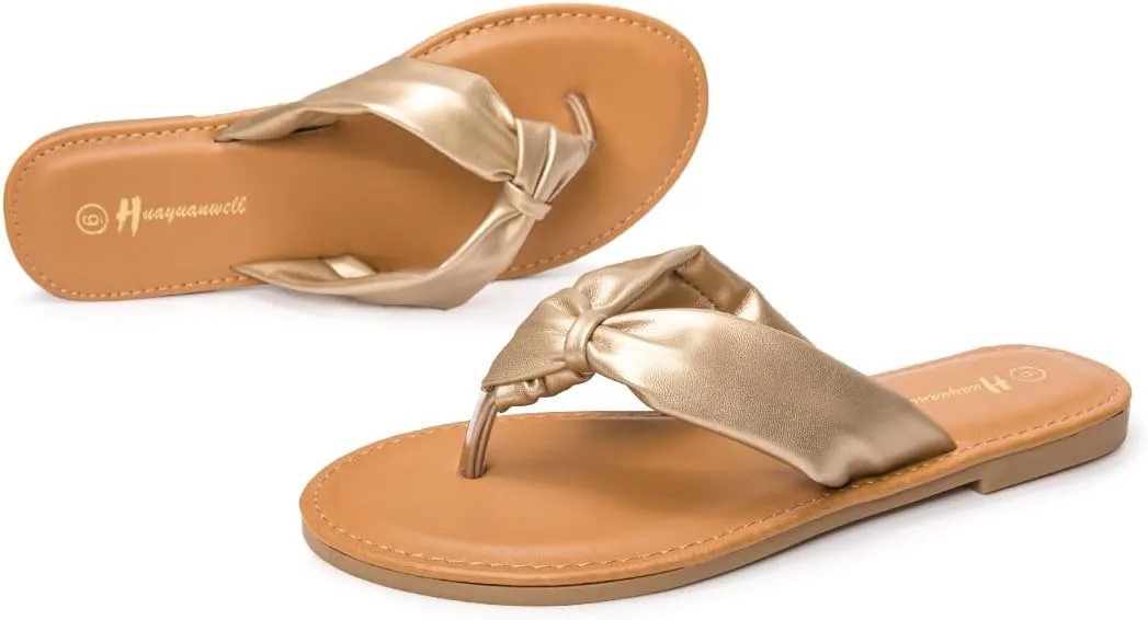 Women's Thong Sandals Flip Flop T Strap Sandals Slip On Flat Sandals Casual Slide Sandals for Women Dressy Summer