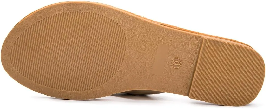 Women's Thong Sandals Flip Flop T Strap Sandals Slip On Flat Sandals Casual Slide Sandals for Women Dressy Summer