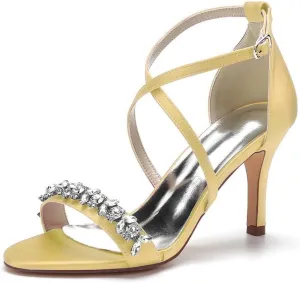 Womens Wedding Shoes Heels for Women Open Toe Buckle Ankle Strap Kitten Heels for Women Pump Block Sandals 3.34 inches Silver Black White Nude for Party Wedding(Gold,11)