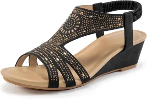 Womens Wedge Sandals Platform - Soft Open Toe Wedge Sandals Women Dressy Summer - Fashion Ladies Party Wedges