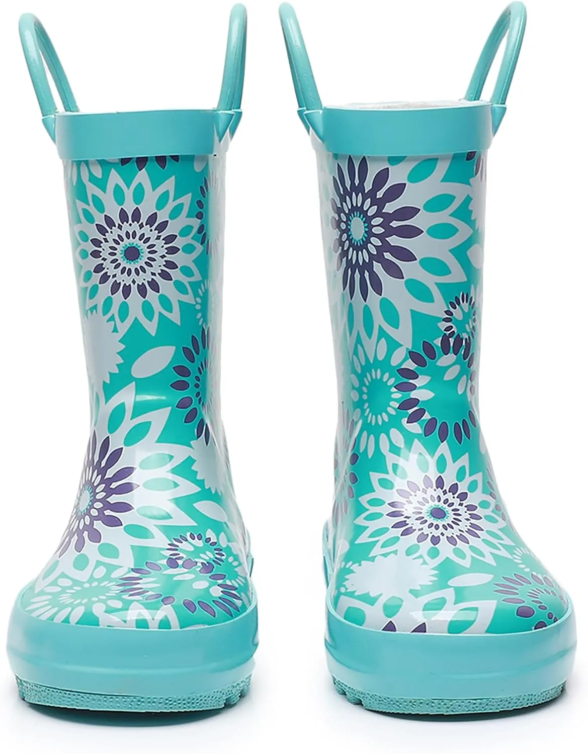 WTW Toddler and Kids Rain Boots Unisex-Child Waterproof Rubber Rain Boots with Easy-On Handles in Fun Patterns for Girls and Boys (Toddler/Little Kid/Big Kid)