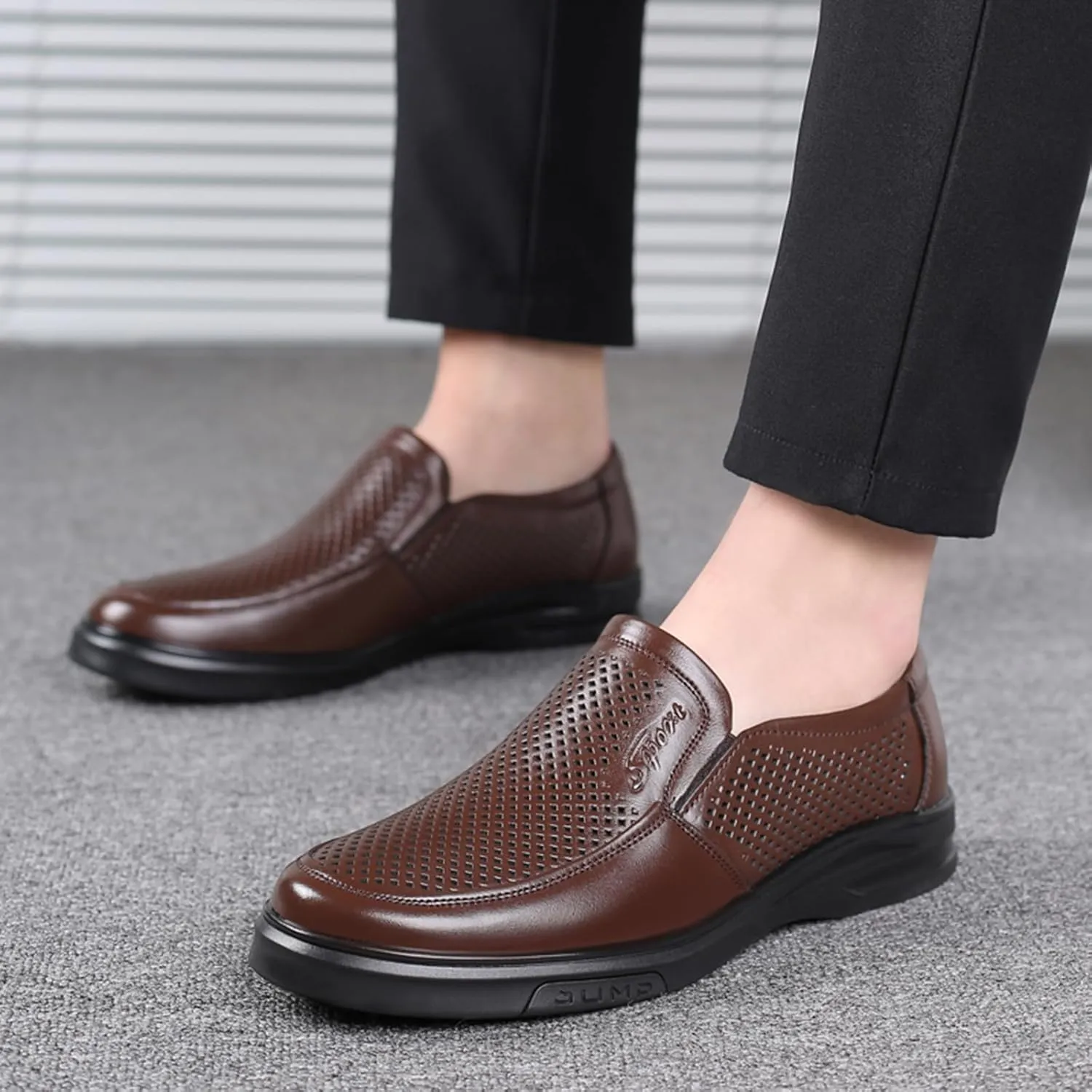 WUIWUIYU Men's Boys' Oxfords Flats Slip-on Business Formal Dress Leather Shoes Wedding Party Shoes