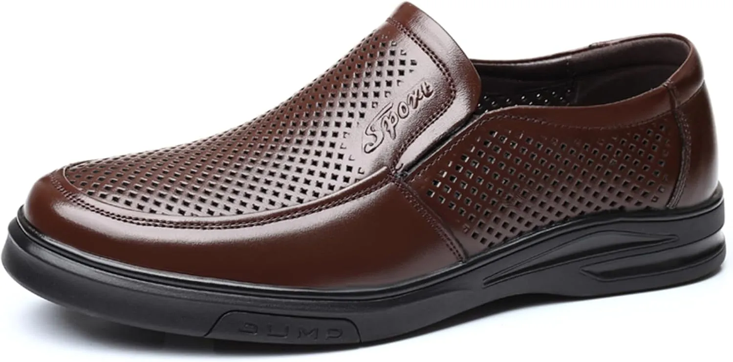 WUIWUIYU Men's Boys' Oxfords Flats Slip-on Business Formal Dress Leather Shoes Wedding Party Shoes