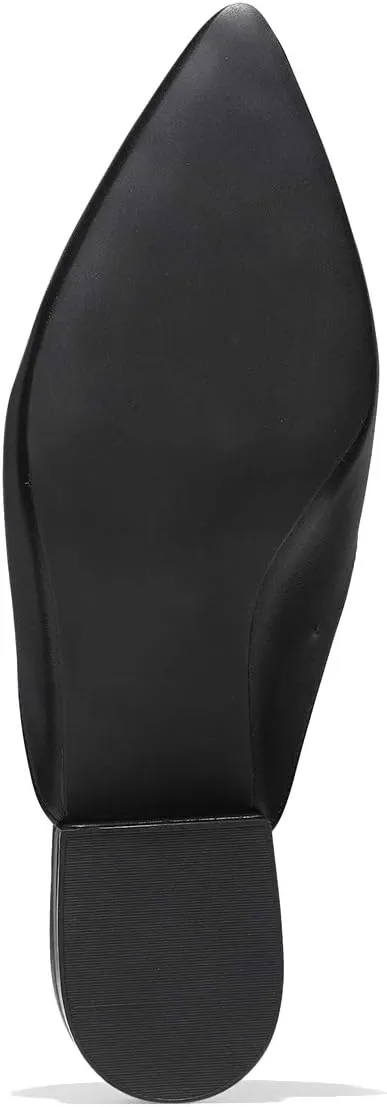 YDN Women Low Heel Comfort Mules Slip on Backless Sandals Pointed Toe Flats Loafers Slide Slipper Easy Walking Shoes